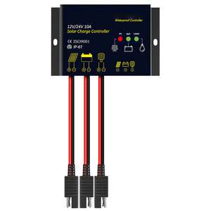 10A Solar Charge Controller Waterproof Solar Panel Controller 12V/24V PWM Solar Panel Battery for RV Boat car