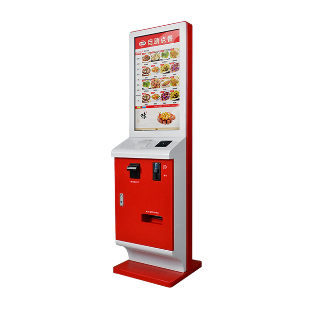 Self Ordering Restaurant Machine Service Touch Screen Digital Signage Fast Food Kiosk with POS terminal