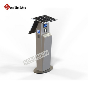 Solar android self automatic lot entrance exit system outdoor payment kiosk vending parking ticket dispenser machine