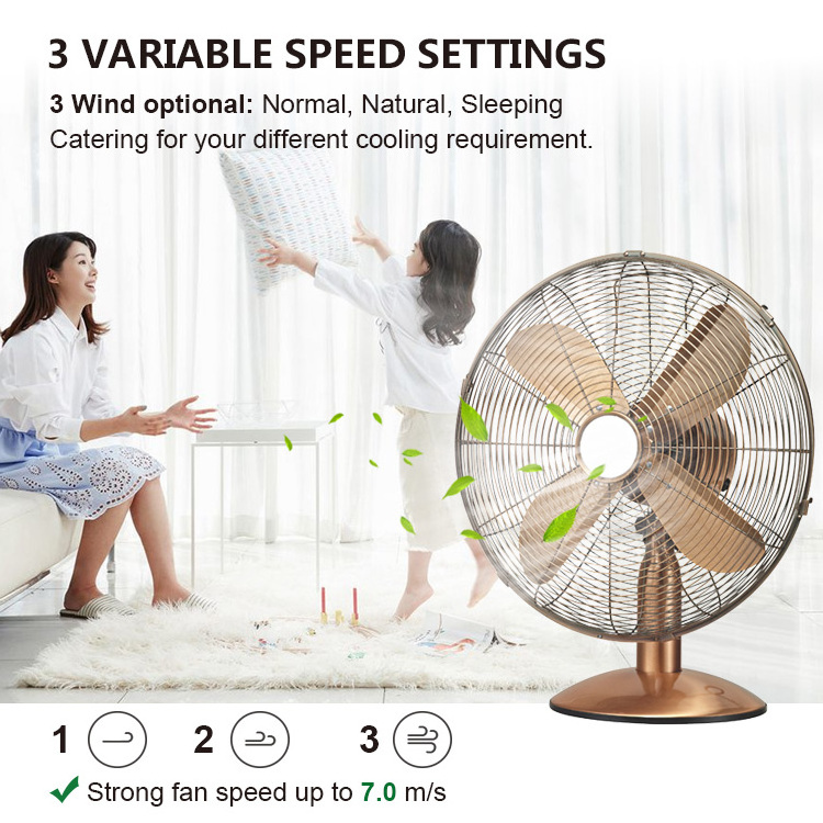 High Speed Metal Retro Vintage Desk Fan Cool Air Electric Fan 10 Inch 12 Inches 16 Inch Table Fan