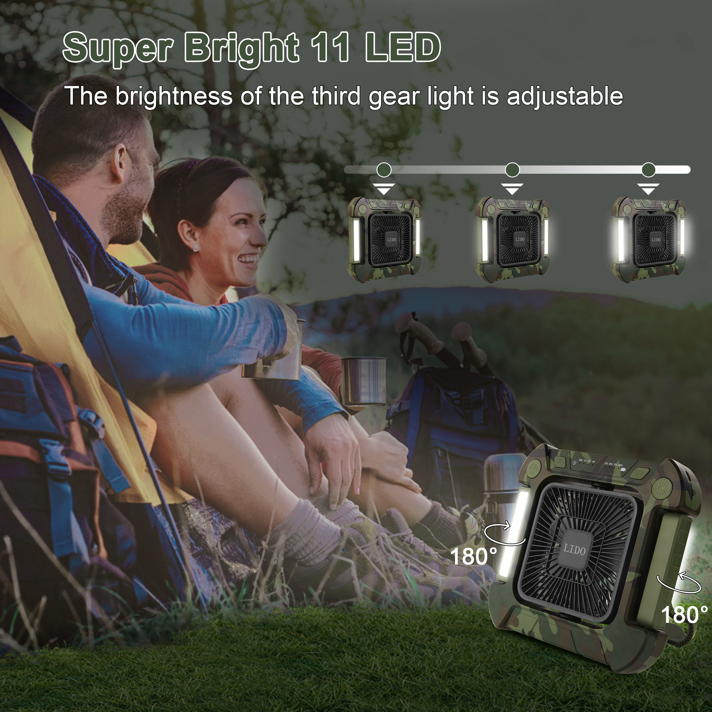 usb fan camping battery tent camp tent light and fan