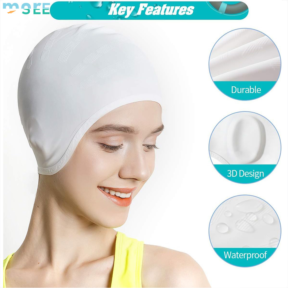 SeeMore Free Sample Durable Non-slip Swimming Pool Cap Elastic Silicone Swim Caps Silicon Swimming Cap Hat For Women