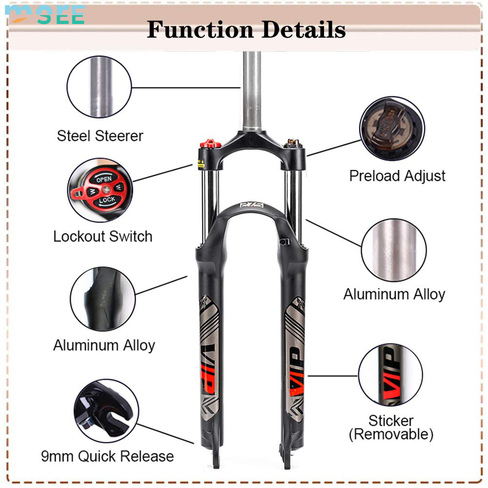 SeeMore Fork Crown Lockout Aluminum Alloy XC Front Forks 26/27.5/29 Suspension Fork 28.6mm Straight Tube MTB Mountain Bike