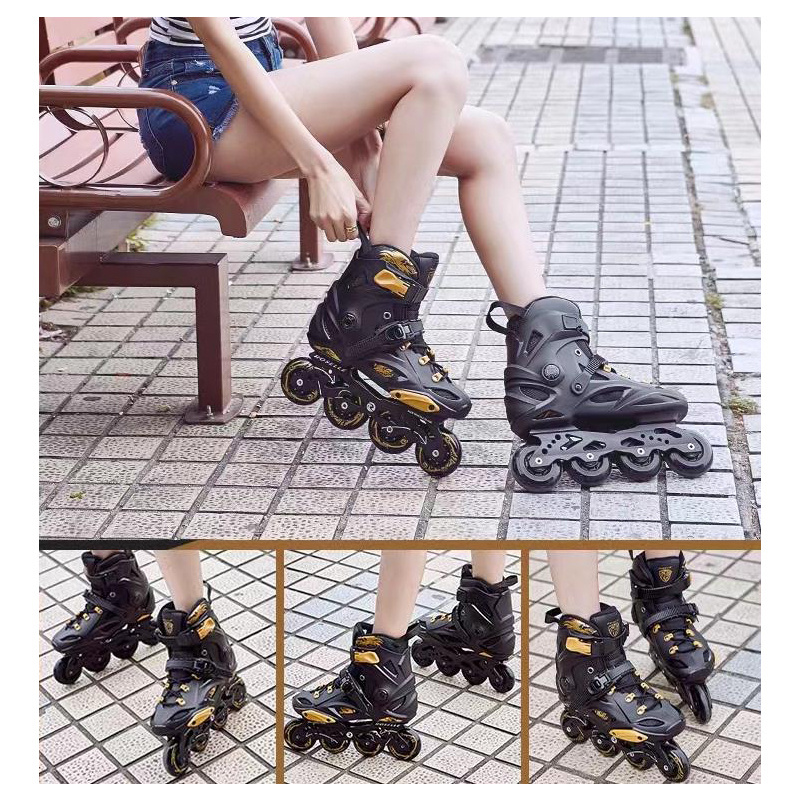 SeeMore Inline Skates Outdoor Street Roller Skates Shoes 4 Wheels Slalom Freestyle Skating PU wheels for Adults Unisex