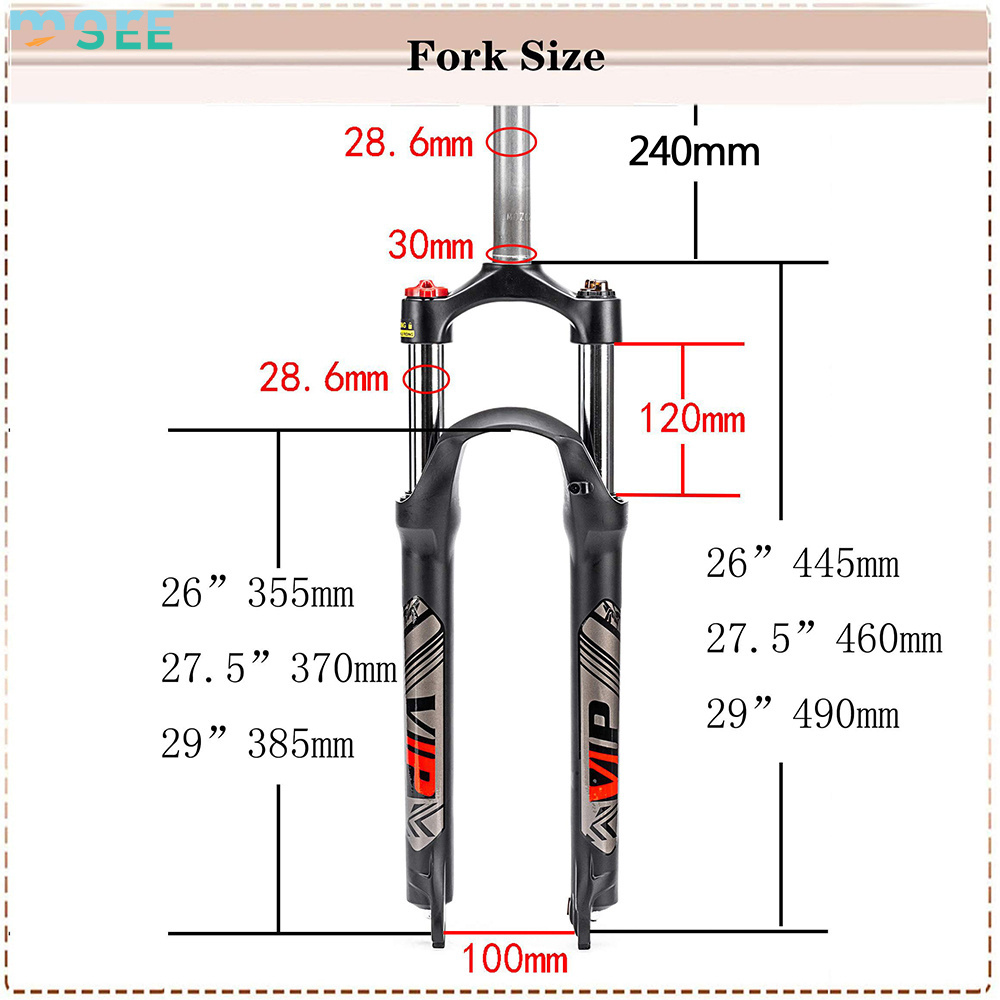 SeeMore Fork Crown Lockout Aluminum Alloy XC Front Forks 26/27.5/29 Suspension Fork 28.6mm Straight Tube MTB Mountain Bike