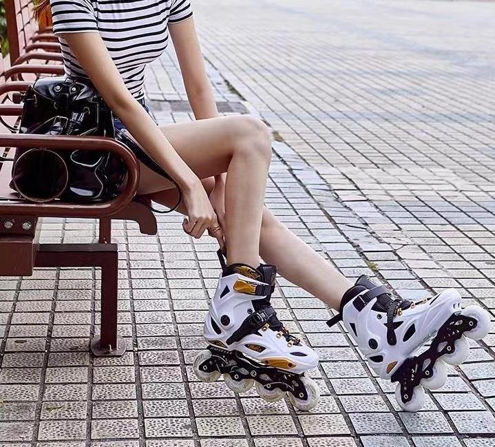 SeeMore Inline Skates Outdoor Street Roller Skates Shoes 4 Wheels Slalom Freestyle Skating PU wheels for Adults Unisex