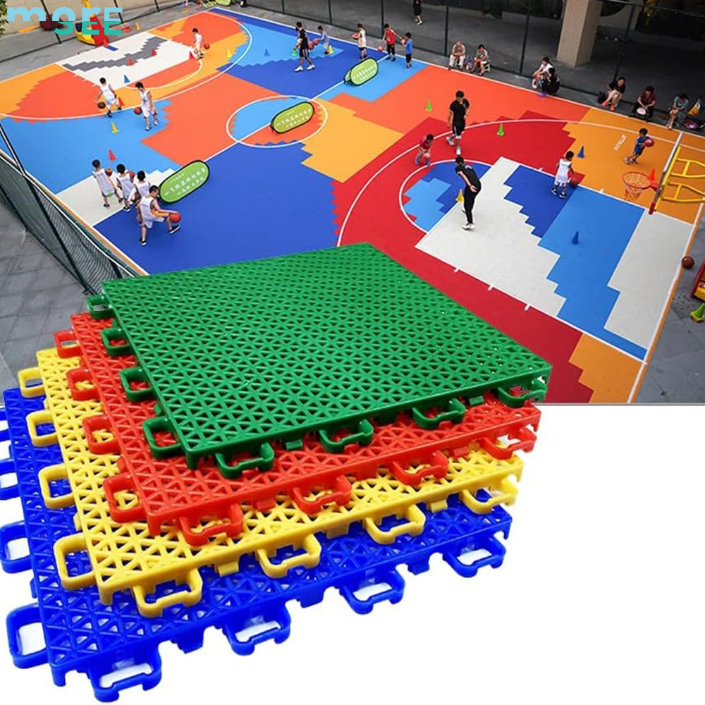 SeeMore Free Sample Outdoor Basketball Court Modular Interlocking Floor Tiles Weatherproof Sports Floor Mat