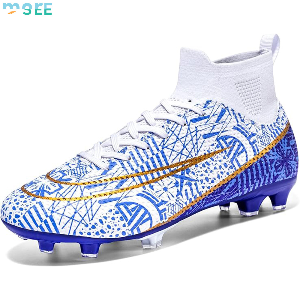 SeeMore Mens Soccer Cleats Indoor Turf Lightweight Original Training Soccer Shoes Soft Ground Athletic Football Boots Outdoor