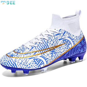 SeeMore Mens Soccer Cleats Indoor Turf Lightweight Original Training Soccer Shoes Soft Ground Athletic Football Boots Outdoor