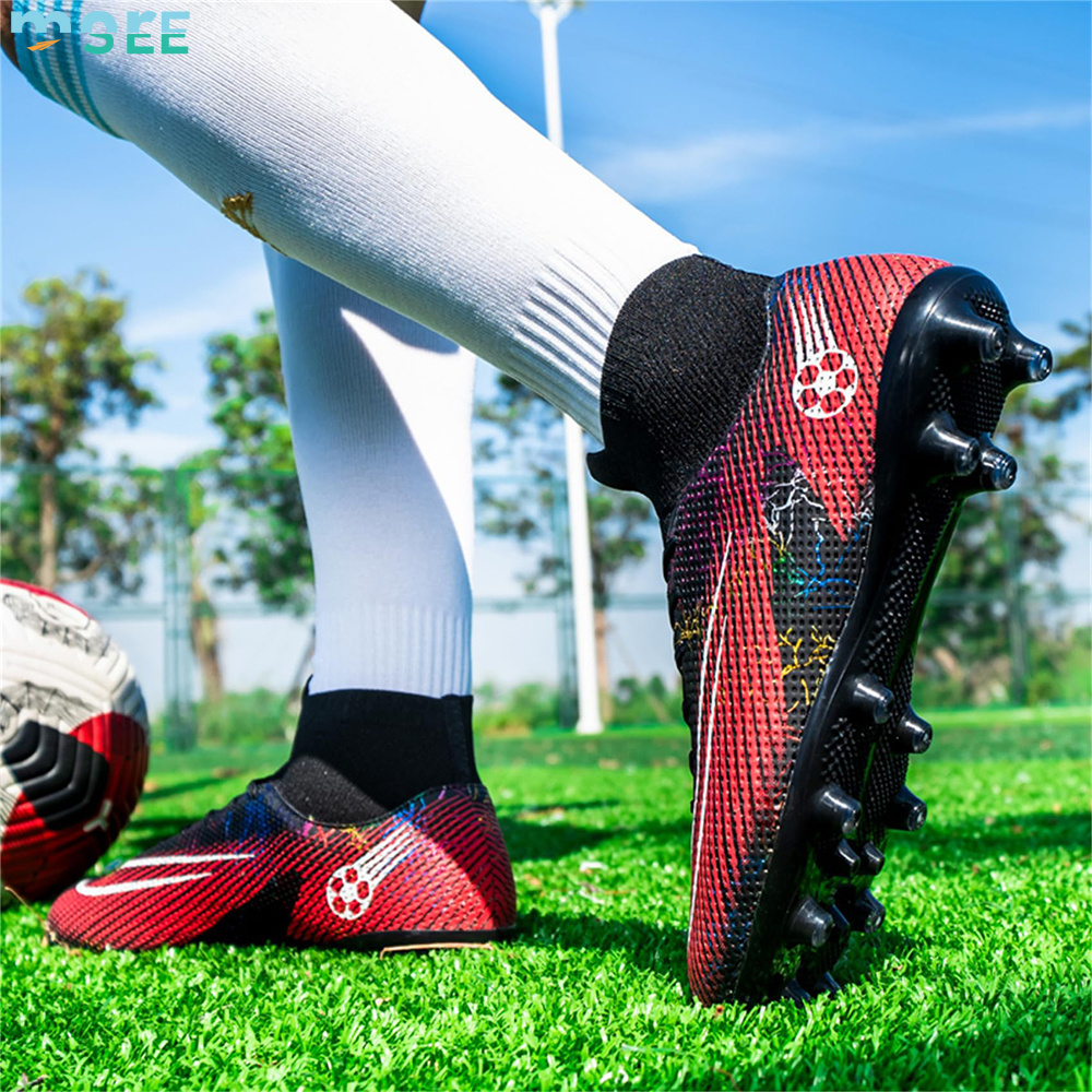 SeeMore Mens Soccer Cleats Indoor Turf Lightweight Original Training Soccer Shoes Soft Ground Athletic Football Boots Outdoor