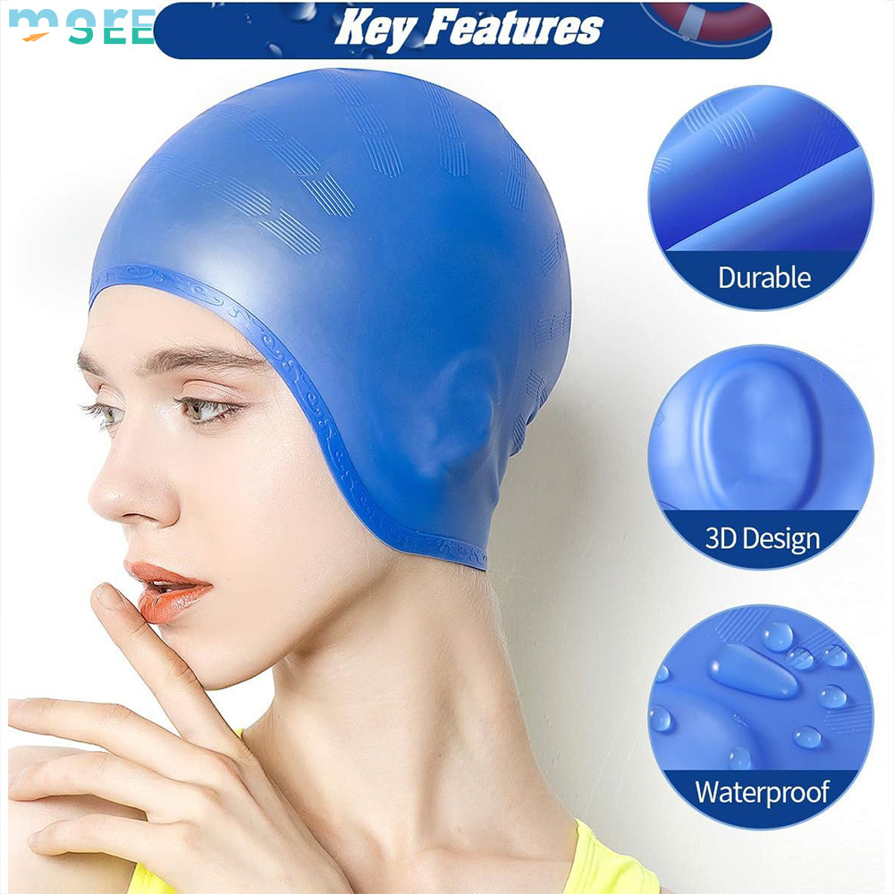 SeeMore Free Sample Durable Non-slip Swimming Pool Cap Elastic Silicone Swim Caps Silicon Swimming Cap Hat For Women