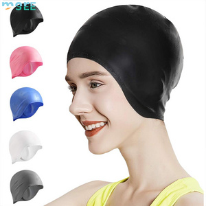 SeeMore Free Sample Durable Non-slip Swimming Pool Cap Elastic Silicone Swim Caps Silicon Swimming Cap Hat For Women