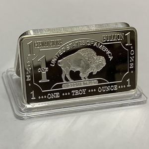 Silver Paperweight German Mint One Troy Ounce Buffalo German Silver Bullion Bar Coins Collection