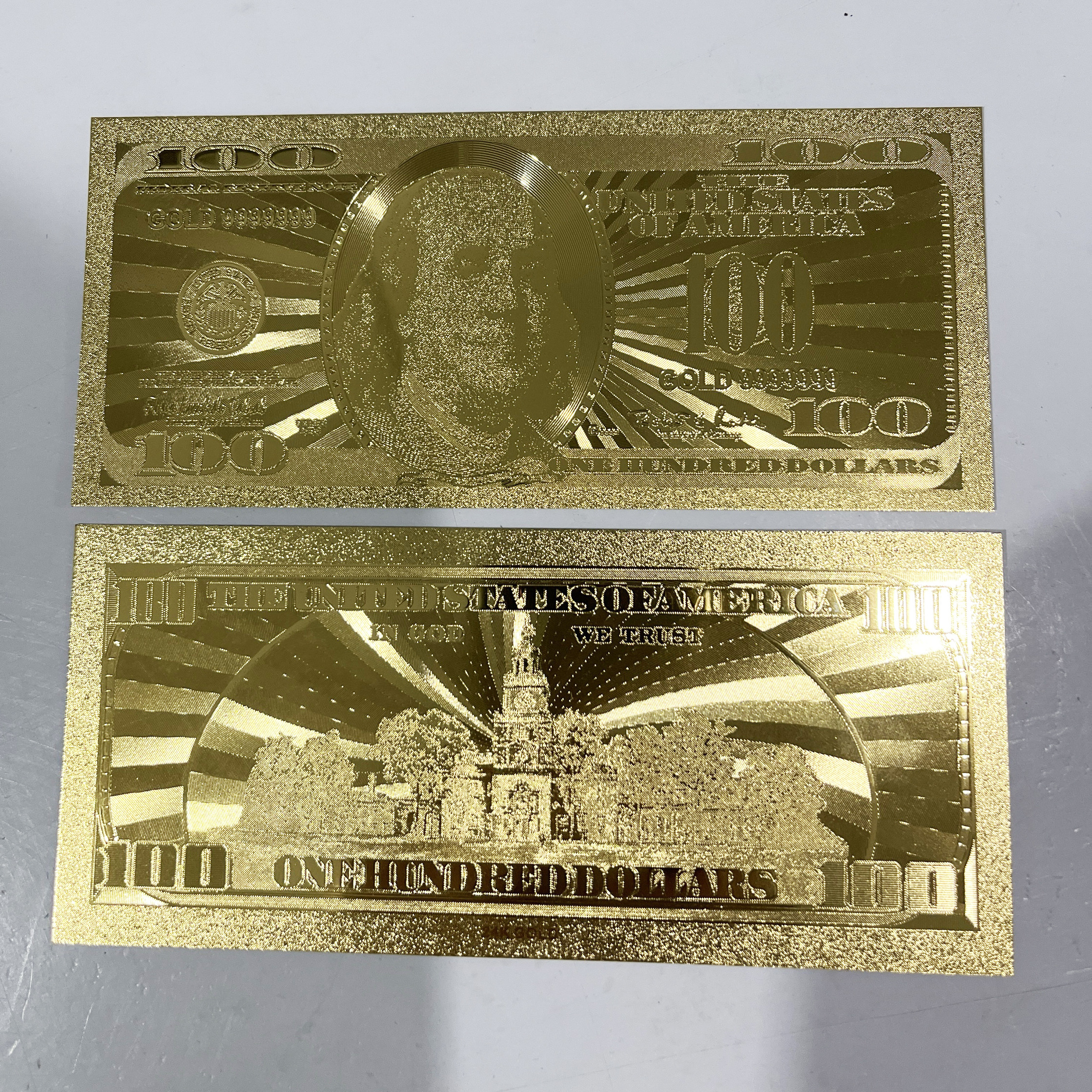 Gold Print US Dollar Note Bill Gold Foil Note Currency Money Banknote