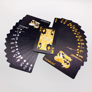 Luxury New Design Black Gold Poker Cards Durable Waterproof PVC Poker Playing Cards Deck Promotional Gift