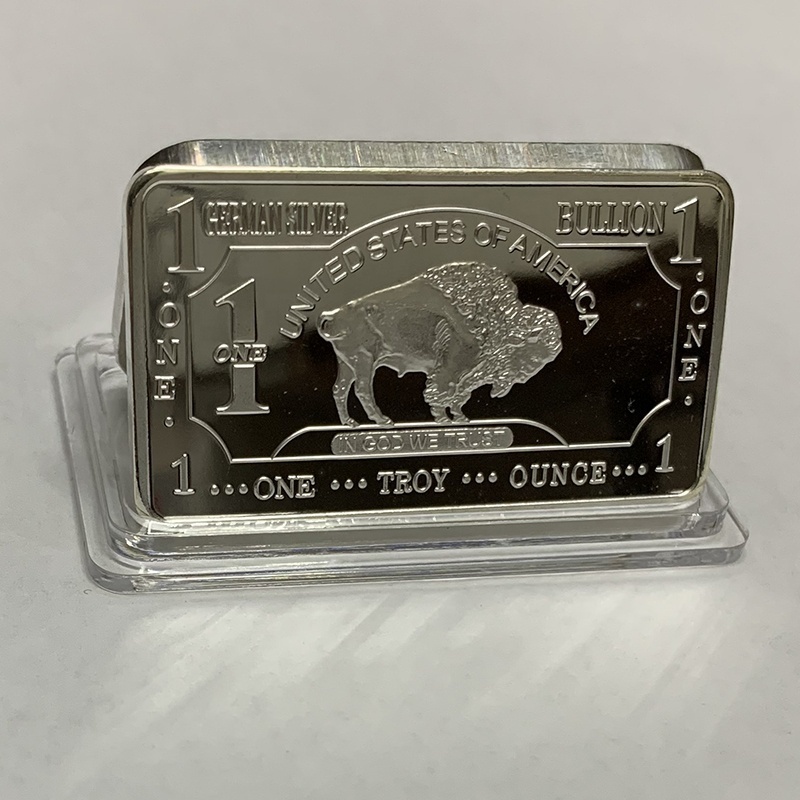 Silver Paperweight German Mint One Troy Ounce Buffalo German Silver Bullion Bar Coins Collection