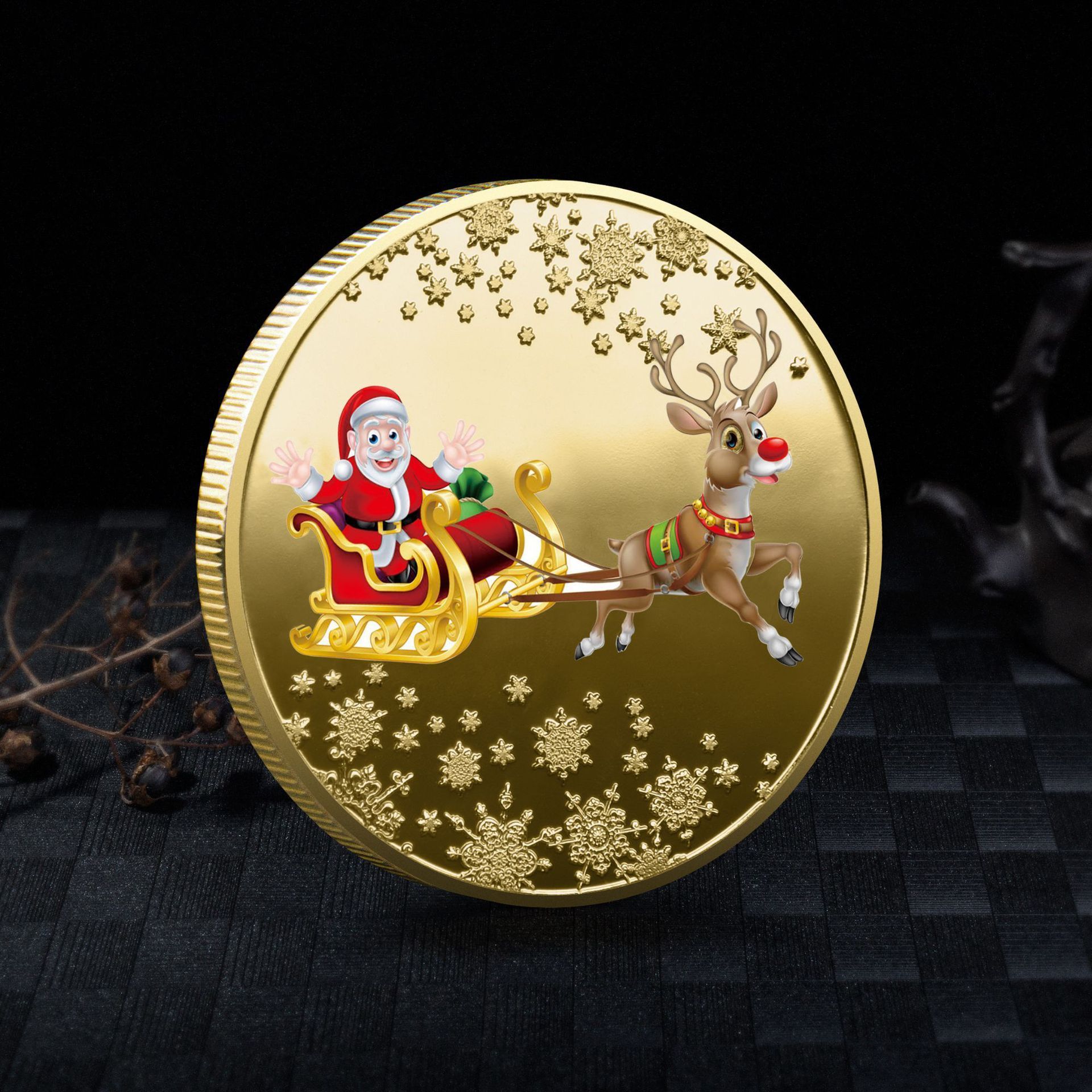 Christmas commemorative coin customized Santa Clause souvenir medallion creative gift