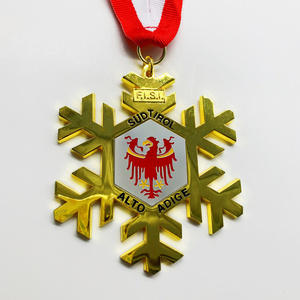 Snowflake Souvenir Medal 3d cut out casting carnival sport medal customized medal with ribbon