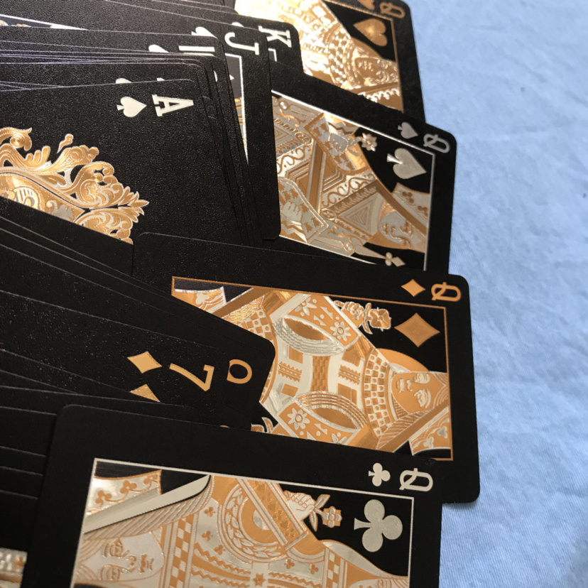 Luxury New Design Black Gold Poker Cards Durable Waterproof PVC Poker Playing Cards Deck Promotional Gift