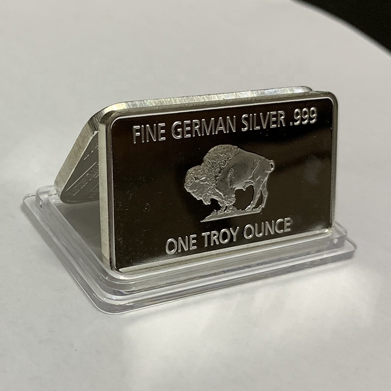 Silver Paperweight German Mint One Troy Ounce Buffalo German Silver Bullion Bar Coins Collection