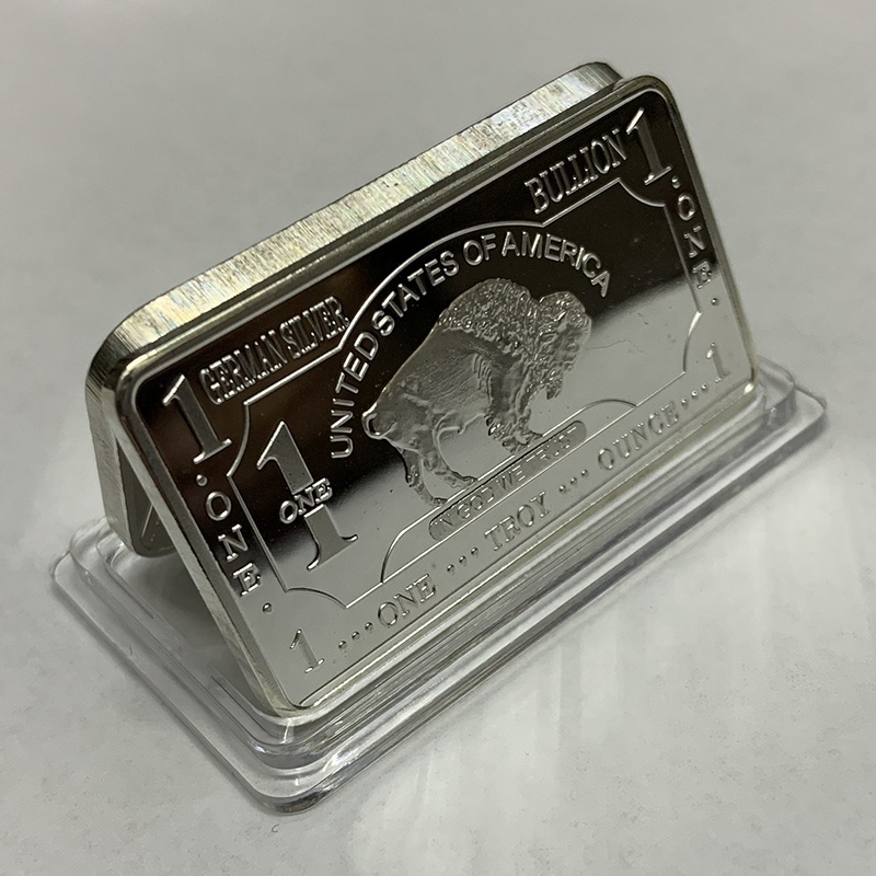 Silver Paperweight German Mint One Troy Ounce Buffalo German Silver Bullion Bar Coins Collection