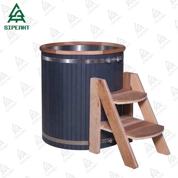 Seepexd factory manufacturer single cold tub with 304# stainless steel inner tank and wood plastic board cold plunge pool