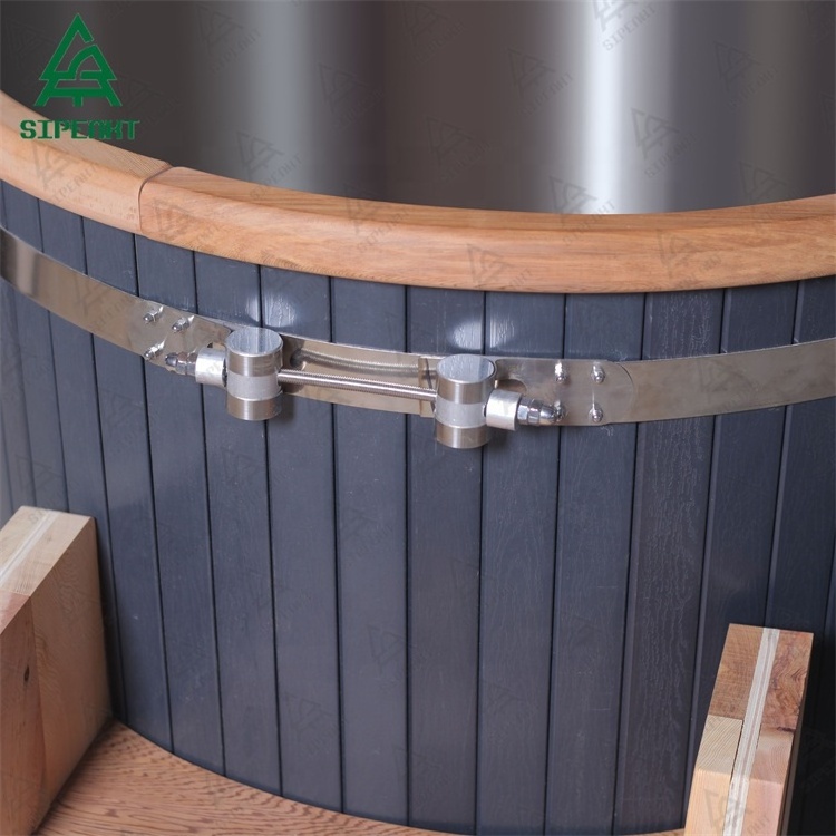 Seepexd factory manufacturer single cold tub with 304# stainless steel inner tank and wood plastic board cold plunge pool