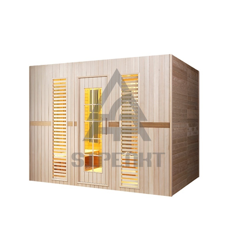 Factory direct indoor anti scald Lightwave Room solid wood cushion Sauna room