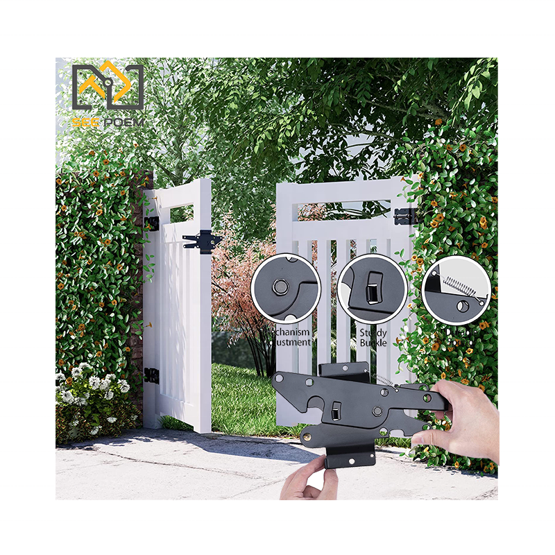 Gate Latches for Wooden Fences Heavy Duty Post Self Locking Hardware Wood/Vinyl Fence Gate Lock for Secure Pool/Yard/Garden