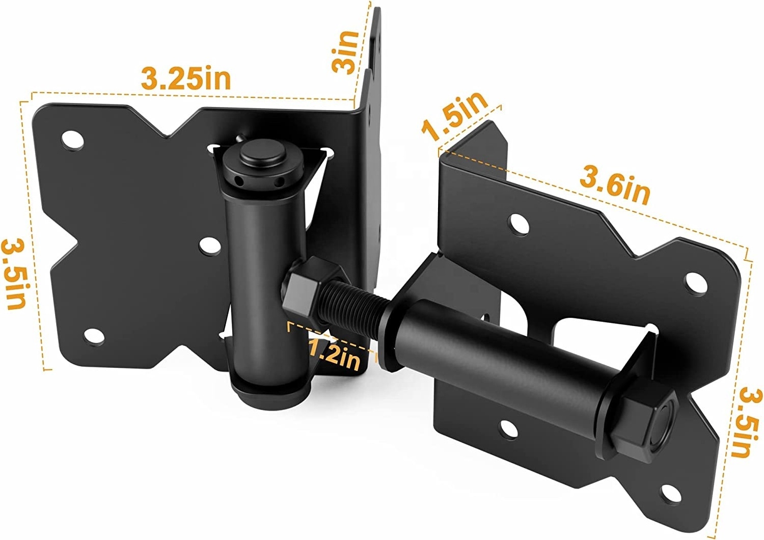 Self-Locking Gate Latch Heavy Duty Post Mount Automatic Gravity Lever Wood/PVC Fence Gate Lock with Fasteners Hardware