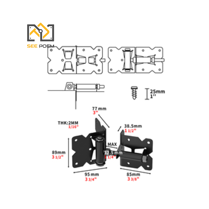 Vinyl stainless steal Fence Gate Hinges and latches for farm Garden