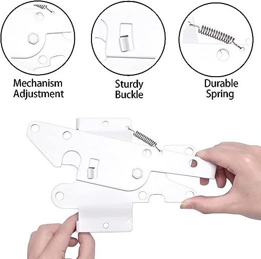 Gate Latch for Wooden Fence - Heavy Duty Self Locking Gate Latch Hardware for Garden Gate  for Vinyl/Wood Fence, stainless Steel