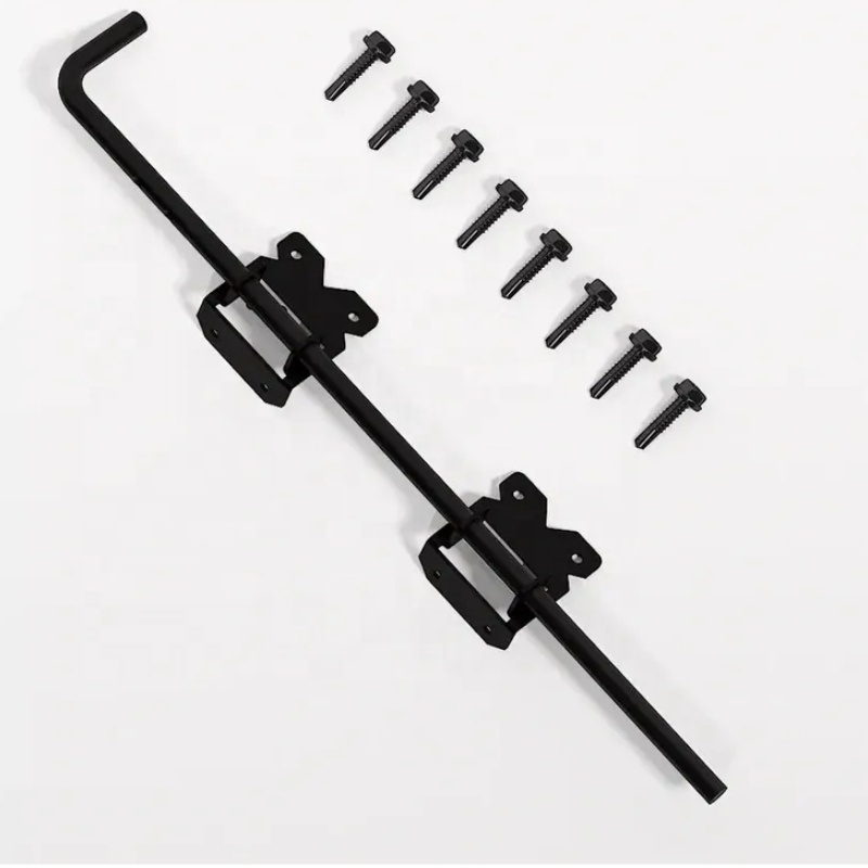 Heavy Duty Cane Bolt Gate Drop Rod Hardware Ground Latch for Wood PVC Vinyl Metal Fences Gates