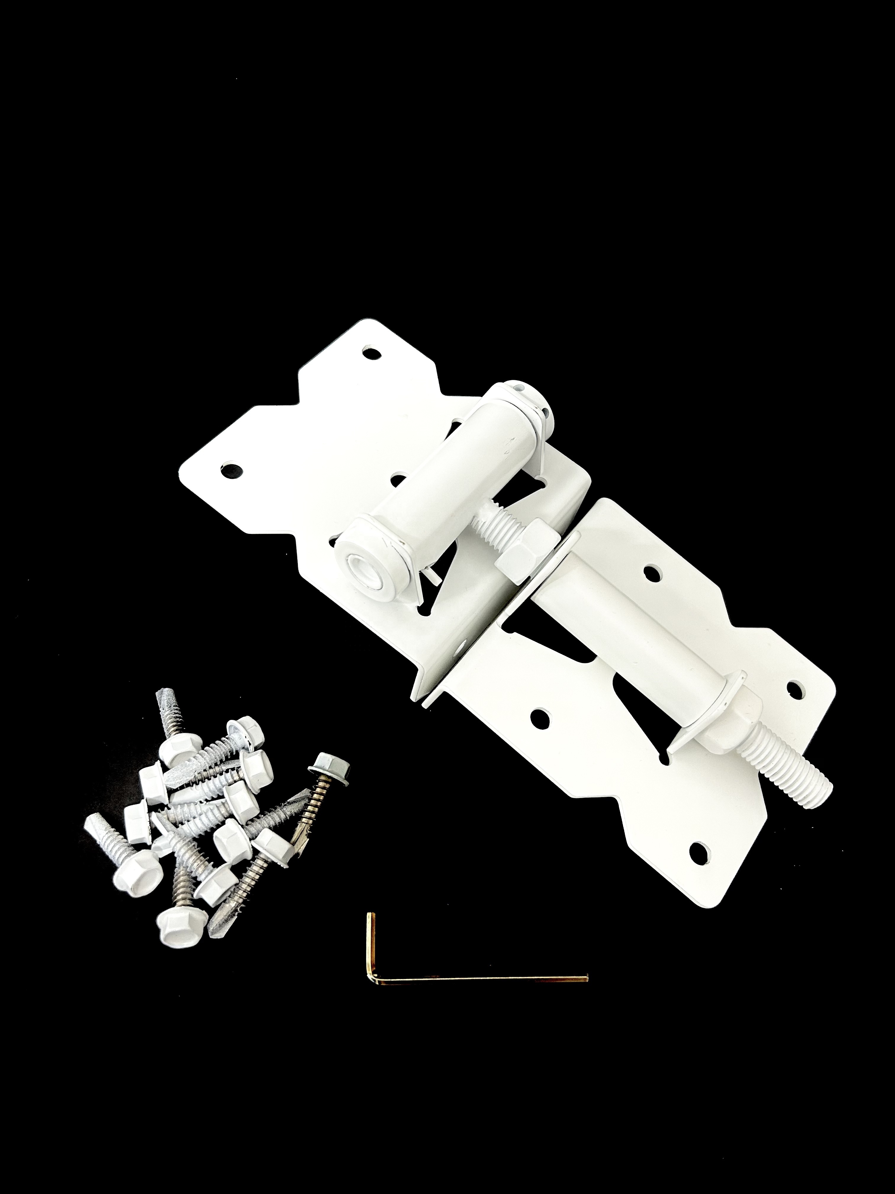 Heavy Duty Gate Hinges 2 Pack Solid Vinyl Fence Gate Closer Hinges with 22  Screws l Gate Hinges Hardware for Wooden/PVC Fence