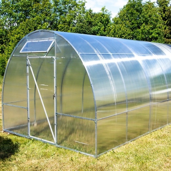 Polycarbonate Greenhouses, Green Houses for Outside with A Vent Window, Walk-in Aluminum Frame Greenhouse with Sliding Door