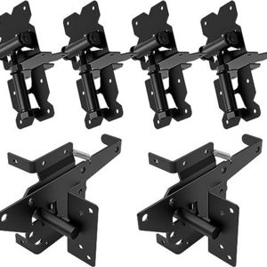 Heavy Duty Self-Locking Gate Latch for Wooden Fence, Post Mount Automatic Gate Lock Gravity Door Latch Hardware for Secure Pool