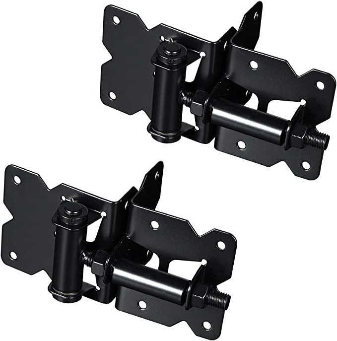 Heavy Duty Gate Hinges 2 Pack Solid Vinyl Fence Gate Closer Hinges with 22  Screws l Gate Hinges Hardware for Wooden/PVC Fence