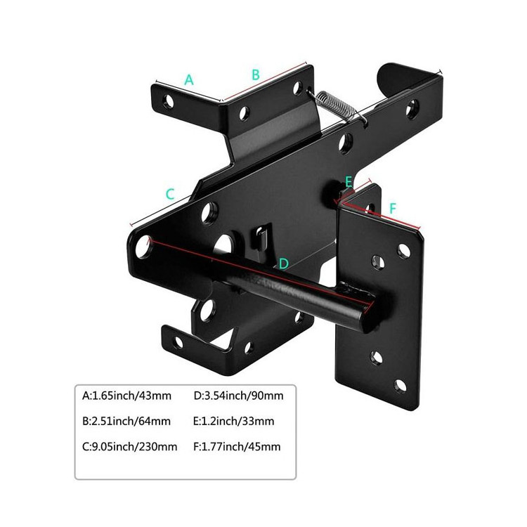 Oem Wholesale Self Locking Post Mount Automatic Gravity Lever Wood fence gate hinge wood gate post latch