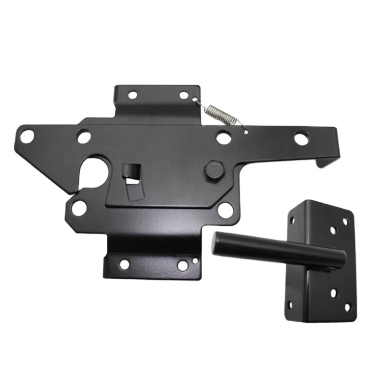 Self-Locking Gate Latch - Post Mount Automatic Gravity Lever Wood Fence Gate Latches with Fasteners