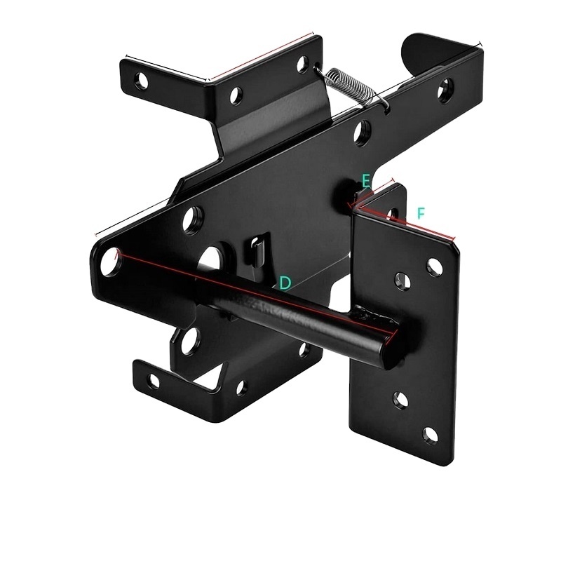 Self-Locking Gate Latch - Post Mount Automatic Gravity Lever Wood Fence Gate Latches with Fasteners