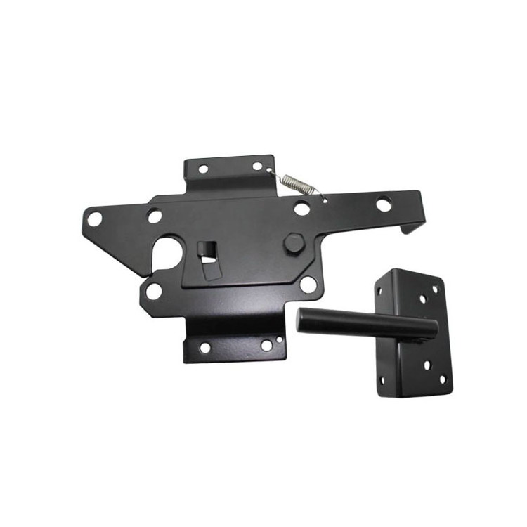 Self-Locking Gate Latch Post Mount Automatic Gravity Lever Wood Fence Gate Latches