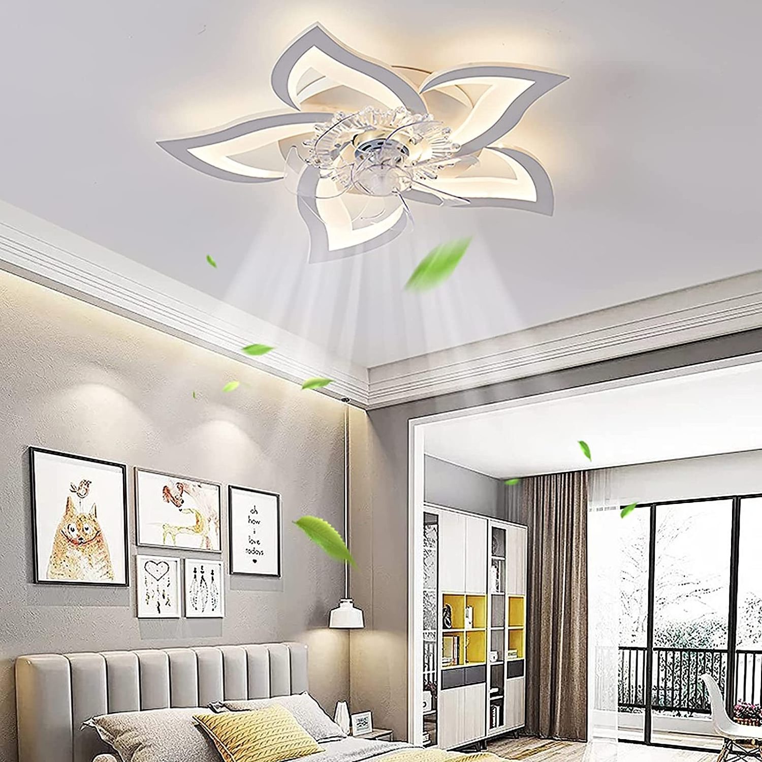 XDX100 27.2 inches Modern Style OEM ODM 50W LED Ceiling Fan Lights with Remote, Suitable for bedroom living room and dining room