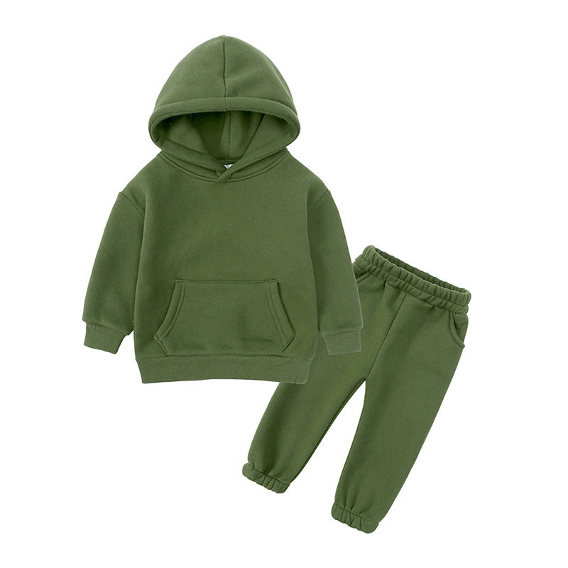 children clothes wholesale kids winter clothing plain kids toddler sweatsuits pullover hoodie jogger sets