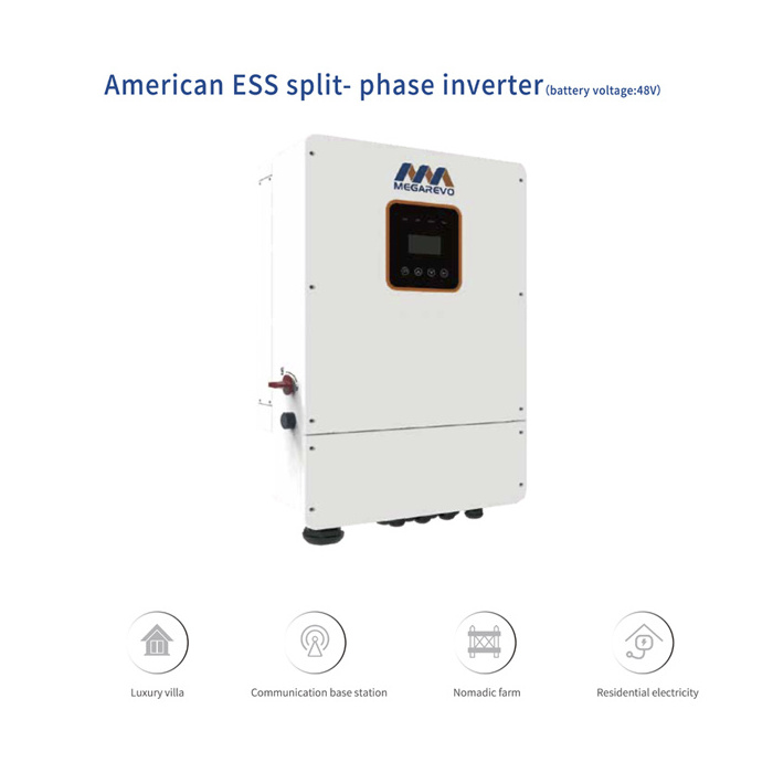 Megarevo USA Warehouse Megarevo hybrid inverter 8kw 10kw split phase 120v 240v hybrid solar inverter mppt charge controller