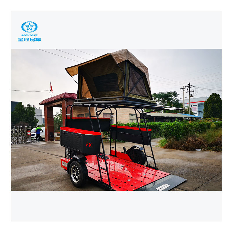 China trade manufacturer camper trailer mini rv van custom electric camper caravan trailer for motorcycle