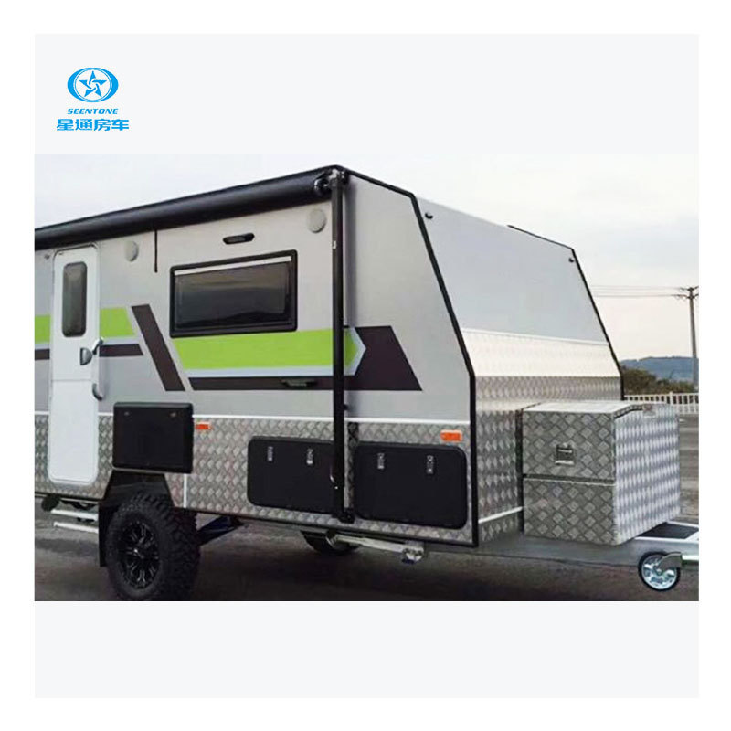 Slide Out Kitchen Folding Camper Trailer mini Stainless Steel Off Road Caravan trailers For Sale