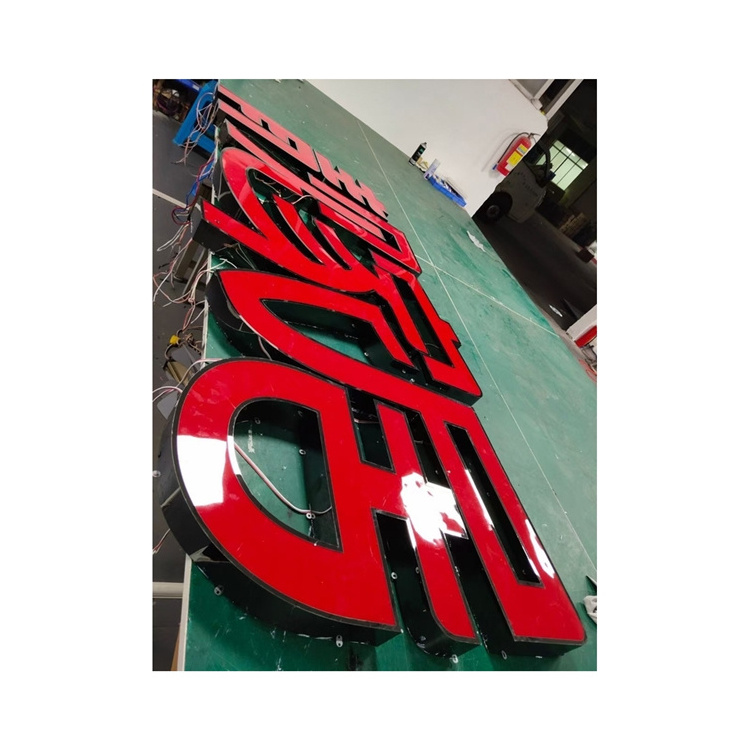 Stainless Steel Frame 3D Letter Sign LED Front-lit Logo Sign LED Letter  Channel Letters for Advertising Display