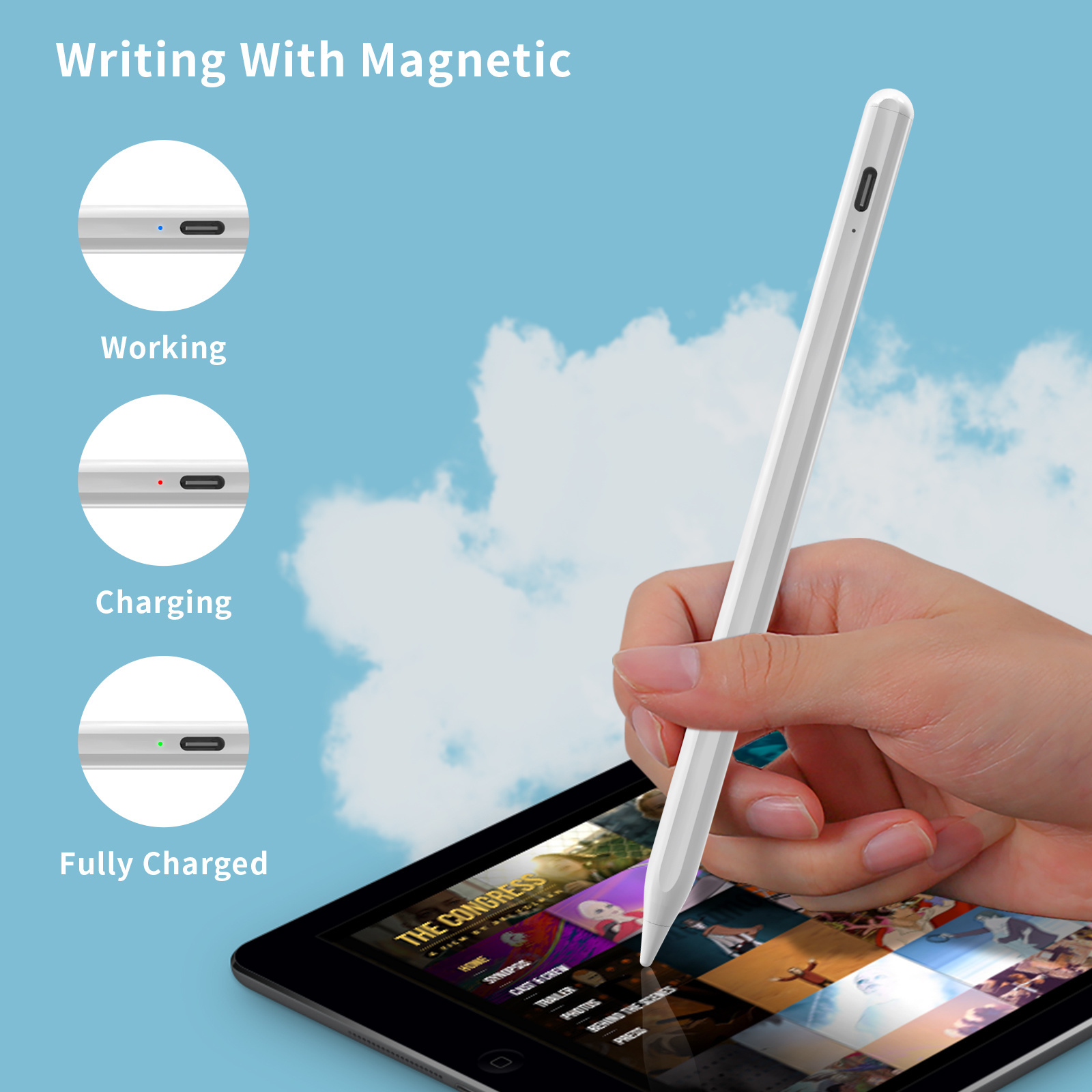 Stylus Pen stylus for android for Apple Android phones and tablets  Additional Magnet stylus pen metal