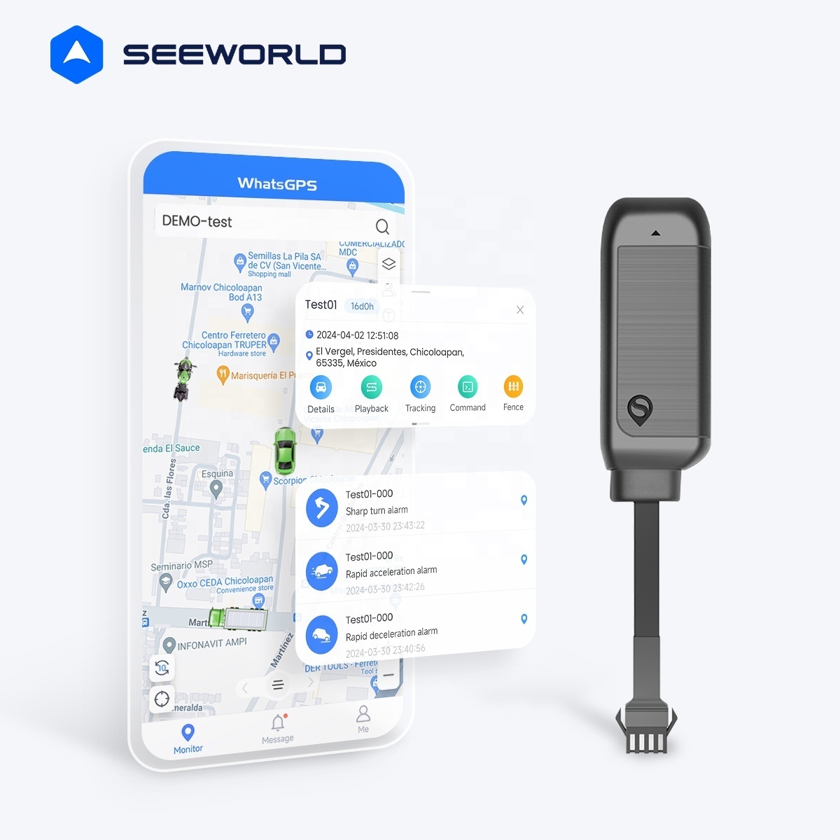 SEEWORLD GPS Tracking Chip Mini Hidden Locator GPS Tracker With Real Time APP