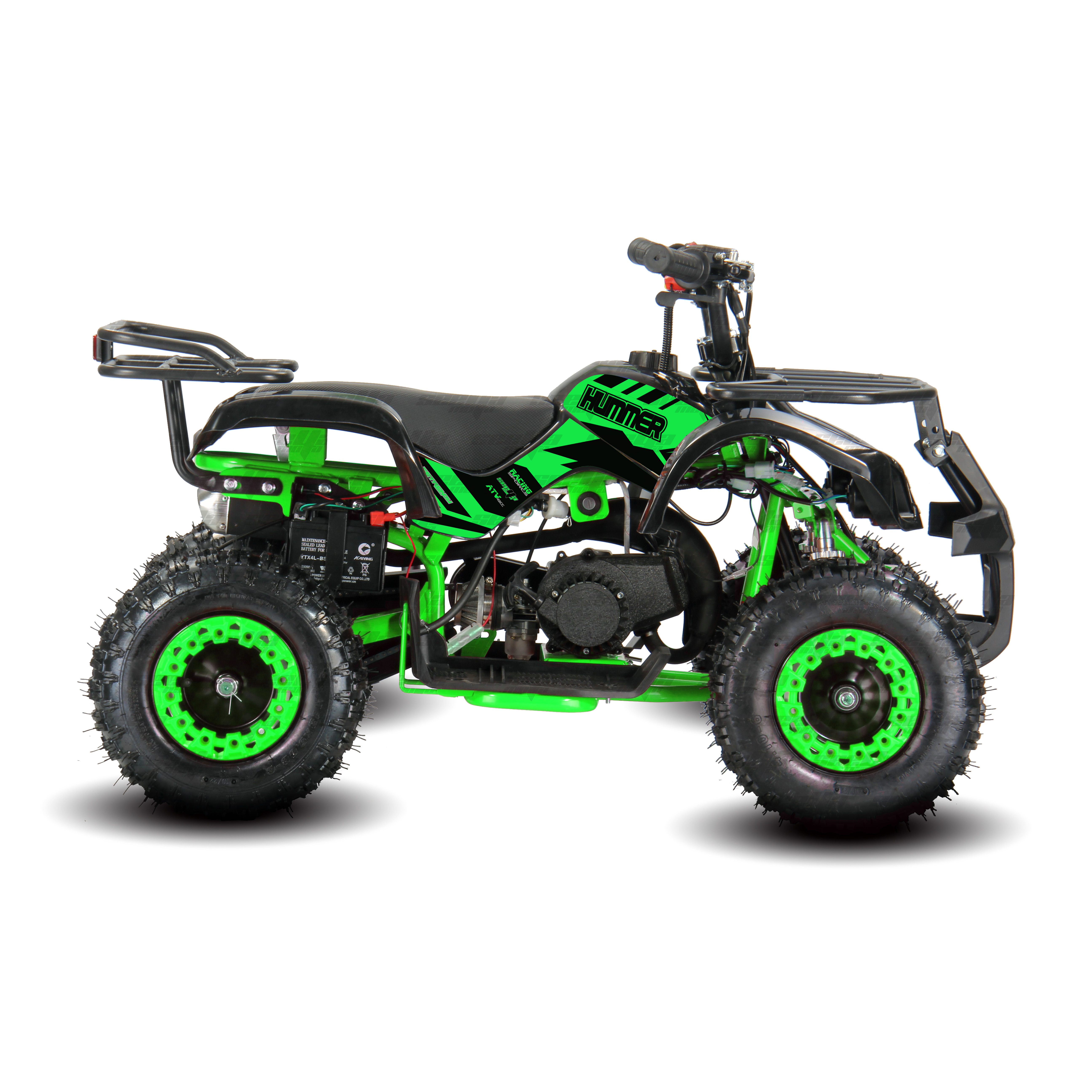 New Green Quad Bike New Fully Automatic ATV Kids Green 2 Stroke 49cc H1 with CE 12V X19 Super Pocket Bike Quad Bike